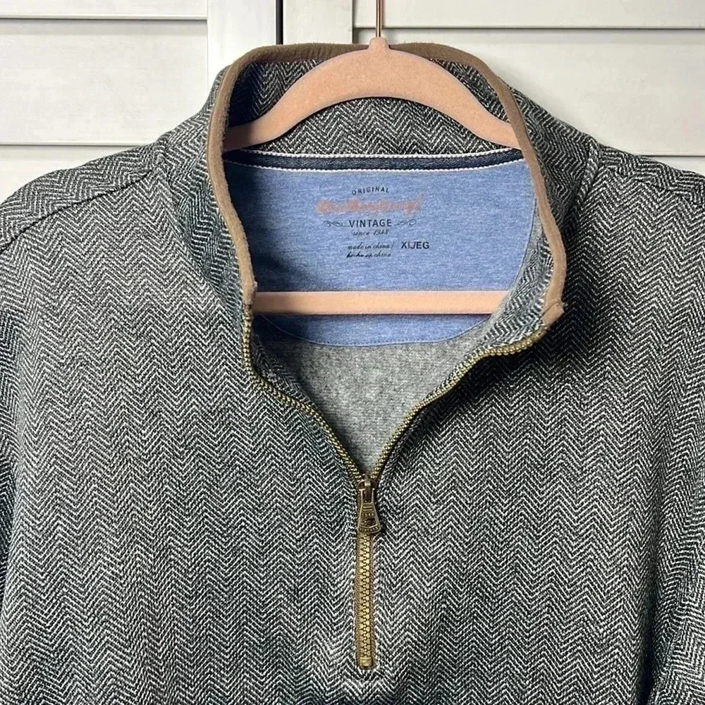 Weatherproof Vintage Pullover Fleece Lined Quarter Zip Size XL
